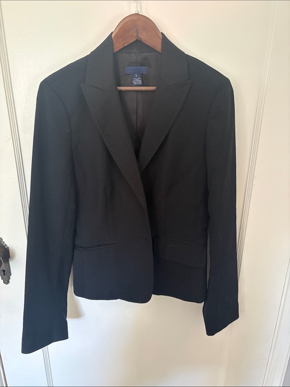 J. Crew | Women's Black wool 120s Tailored Blazer
